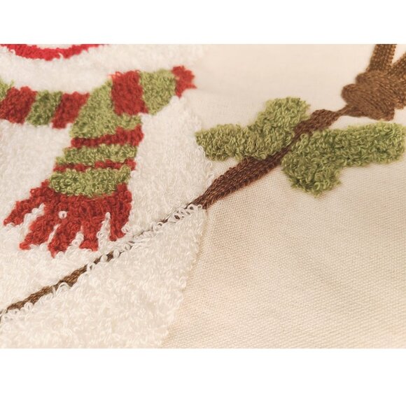 Snowman Pillow Cover Christmas Decor Embroidered Holiday Xmas Accent Throw Case - Picture 9 of 11